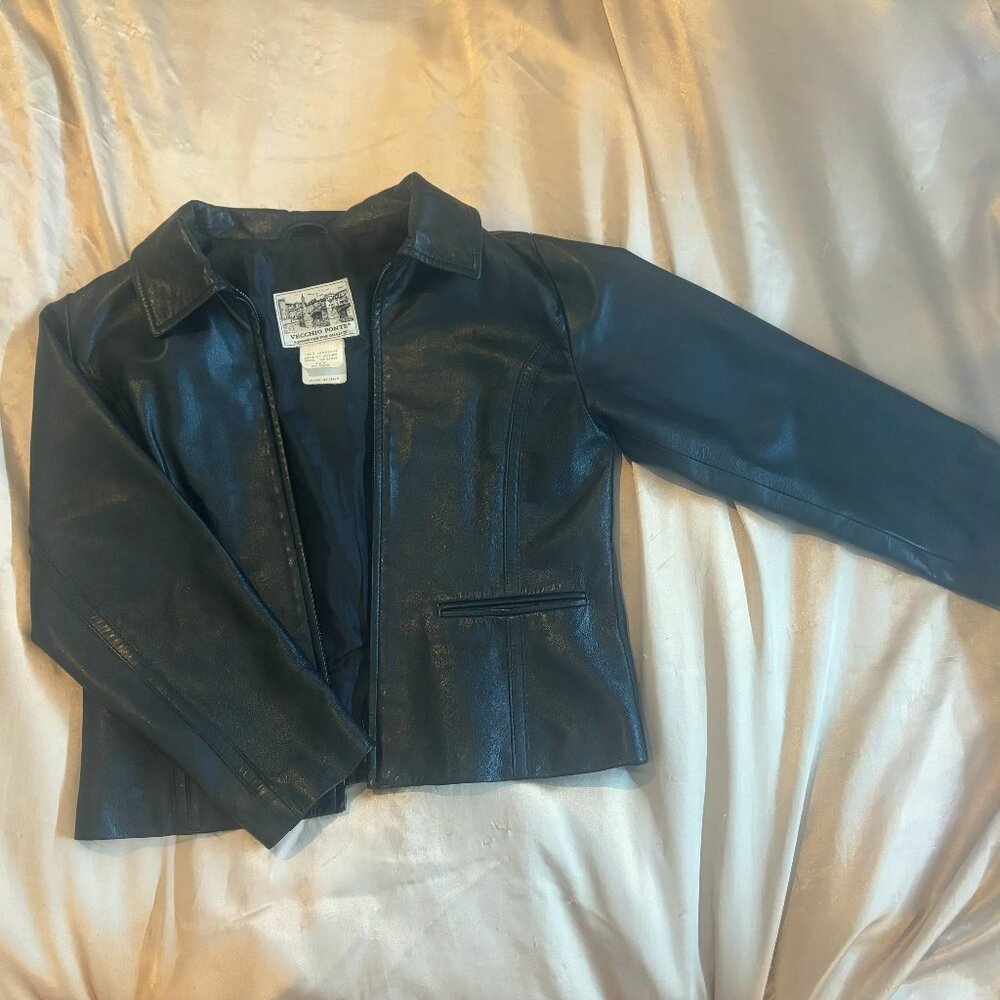 Vecchio Ponte 100% Lambskin Leather Jacket Zip Up NWOT